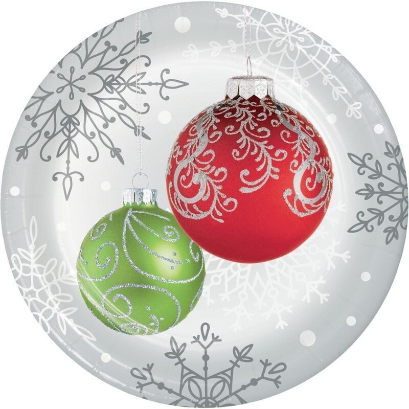 Plates - BEV - Christmas - Elegant Ornaments - 7&quot; - 8 PCS