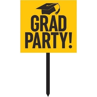 Yard Sign - Yellow - Grad Party