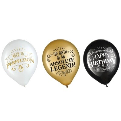 Latex Balloons - Better With Age Birthday - 15pkg
