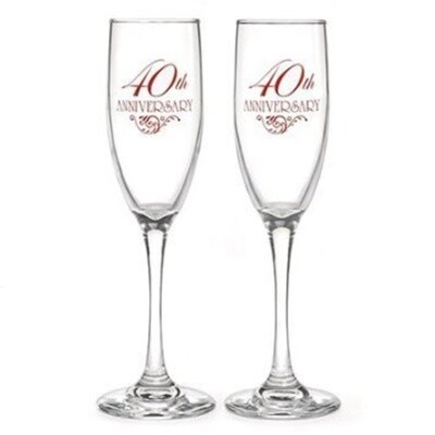 Champagne Glasses - 40th Anniversary