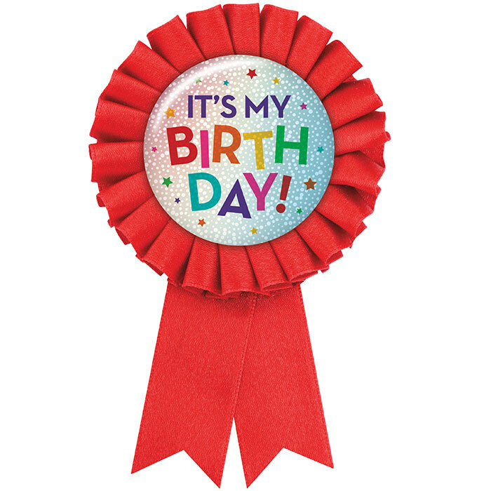 Award Ribbon - Red - Birthday  - 1pc