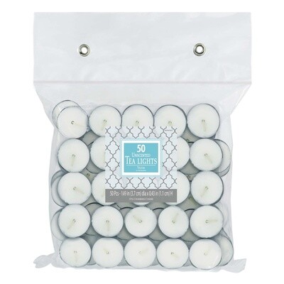 Tea Lights Candles - Unscented - 50 PCS