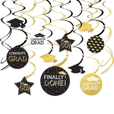 Grad - Swirl Decorations - 30PCS