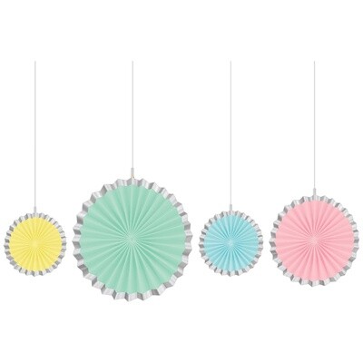Paper Fans - Pretty Pastels - 4 pk