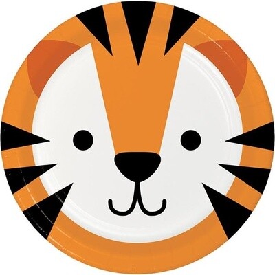 Plates - LN - Tiger Animal Faces - 8pkg