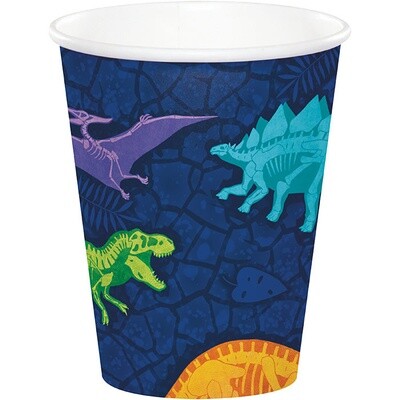 Paper Cups - Dino Dig - 8oz - 8pkg