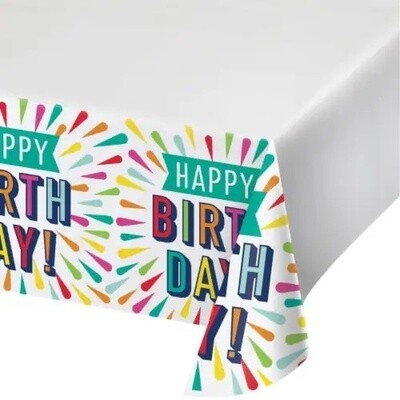 Table Cover - Birthday Burst - 54&quot; X 102&quot;