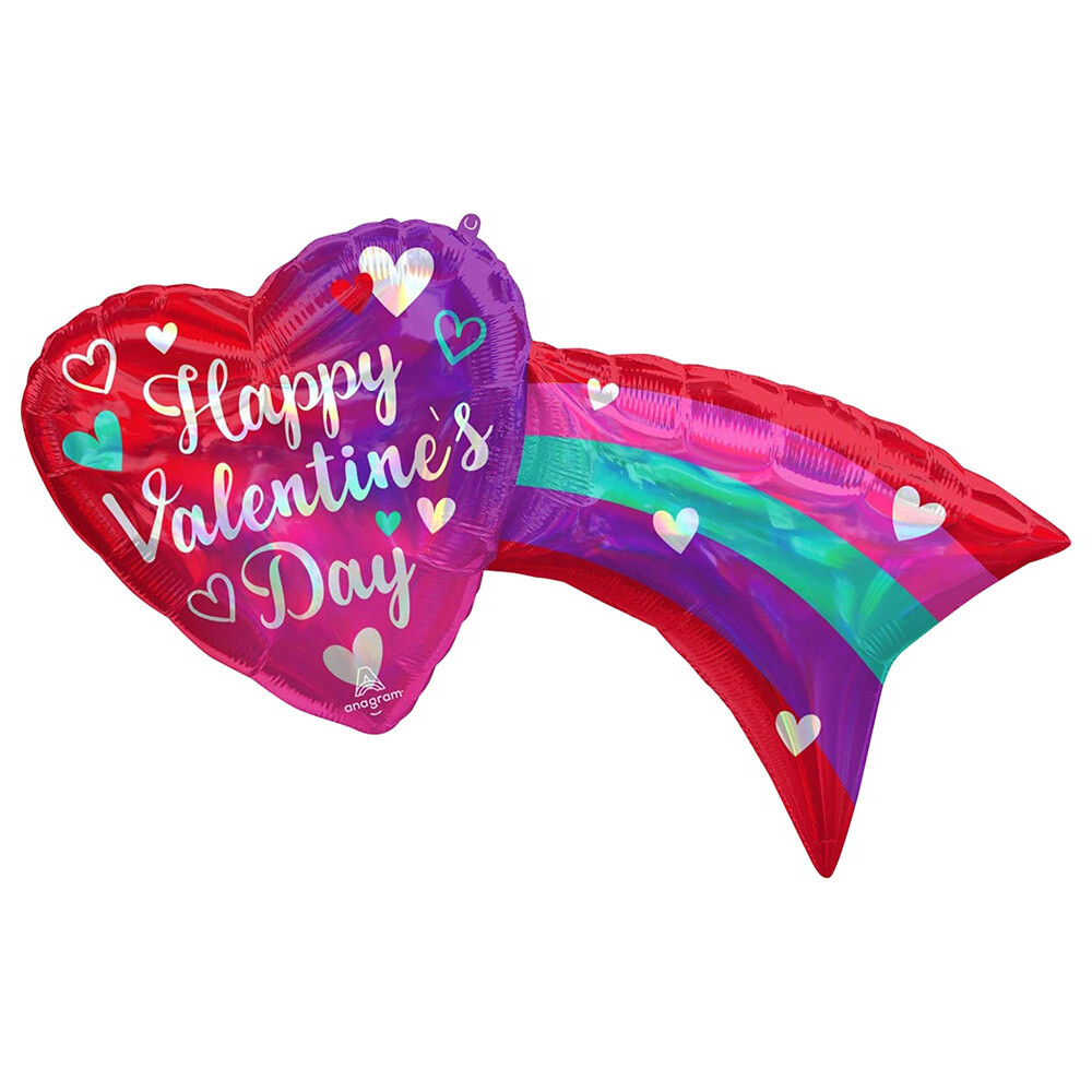 Foil Balloon - Happy Valentine&#39;s Day Iridescent Super Shape