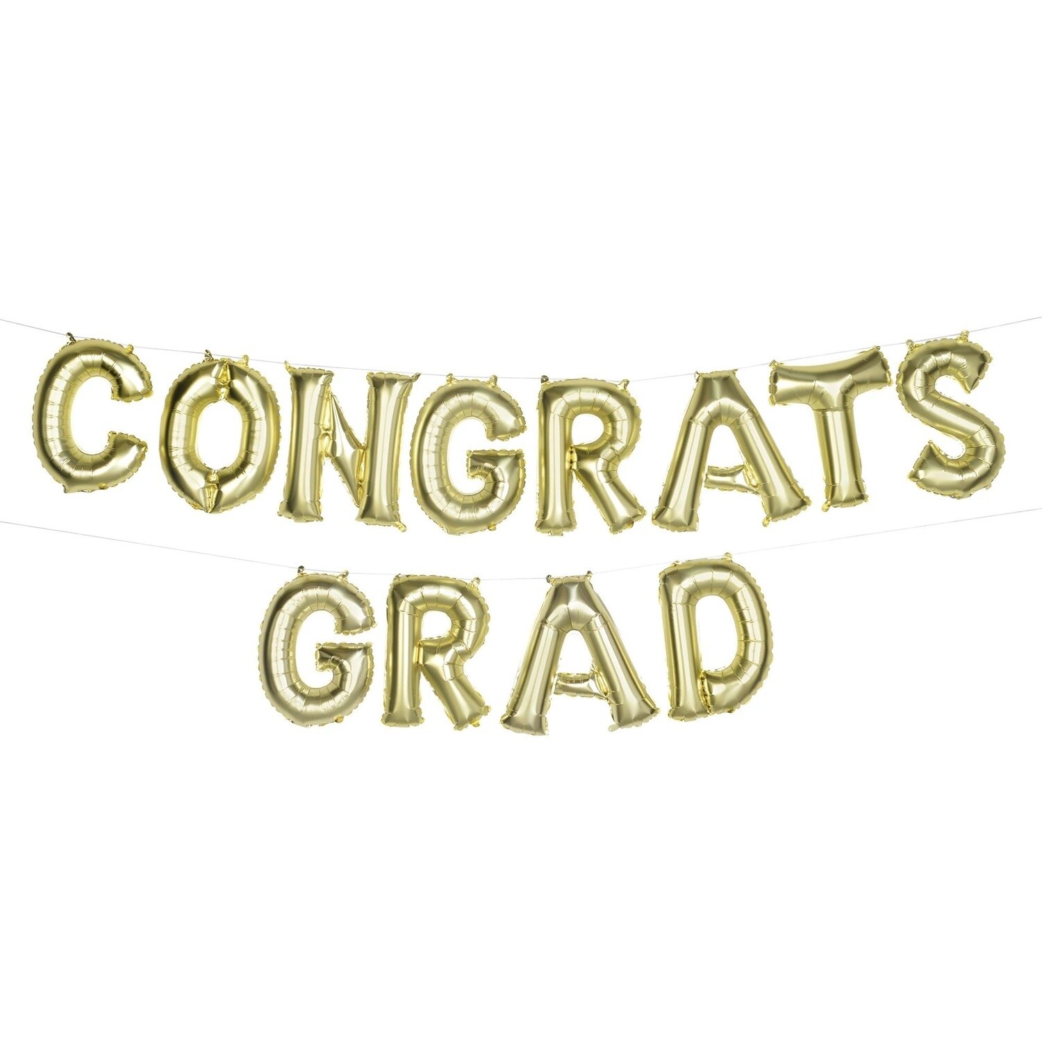 Balloon Banner Kit - Congrats Grad - Gold - 16&quot;