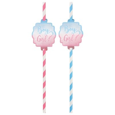 Straws - Gender Reveal  - 12 PCS