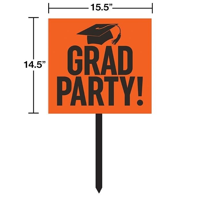 Yard Sign - Orange - Grad Party