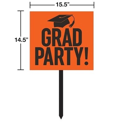 Yard Sign - Orange - Grad Party