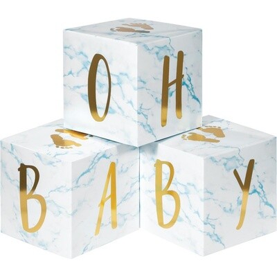 Centerpiece - Baby Blocks Foil - 6&quot;X6&quot; - 3 pcs