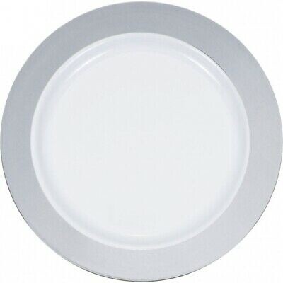 Plates - Plastic - Silver Rim - 10.25&quot; - 10PK