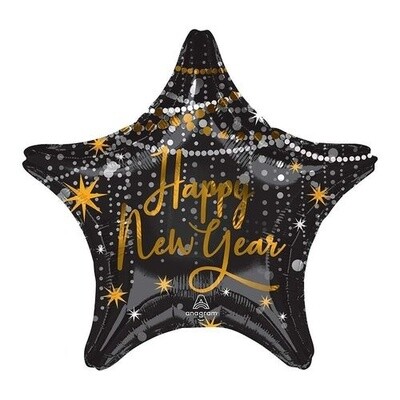 Foil balloon - New Year - Midnight Hours - Star 18&quot;