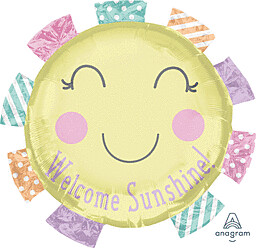 Foil Balloon - Supershape - Welcome Sunshine Baby- 27&#39;&#39;