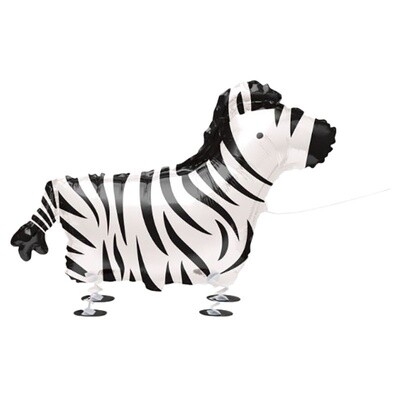Foil Balloon - walking Pet  Zebra - 30&quot;