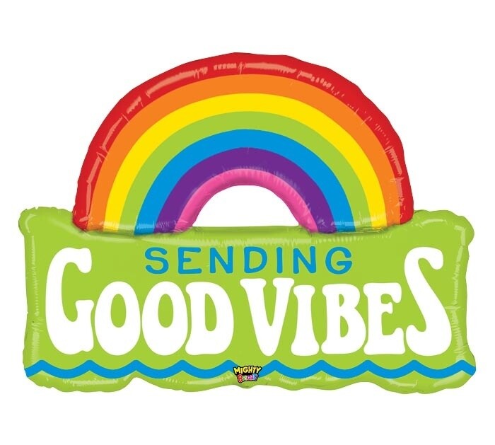 Foil Balloon - Supershape - Mighty Good Vibes - 37&#39;&#39;