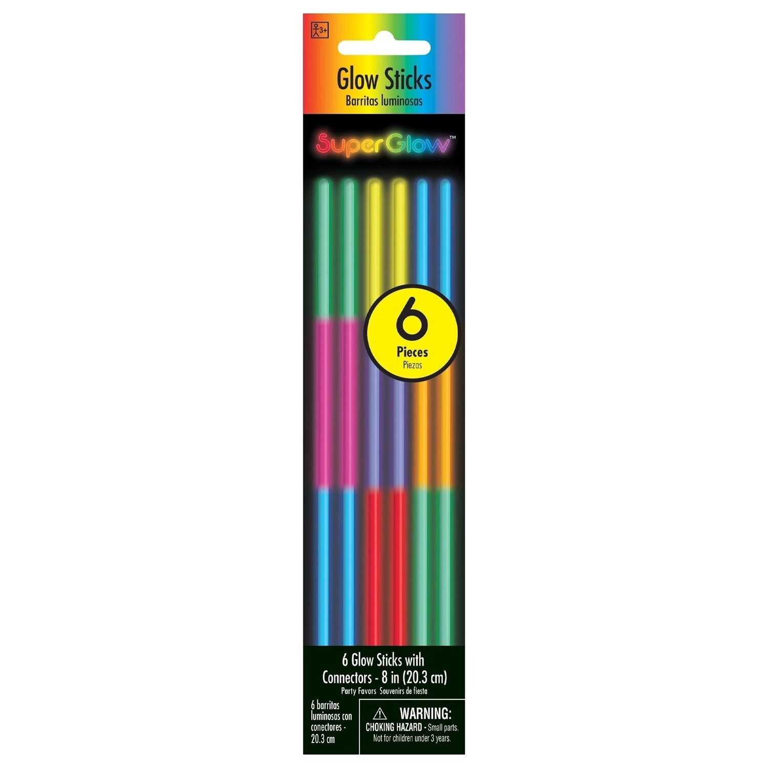 GLOW STICK 8IN TRI COLOR
