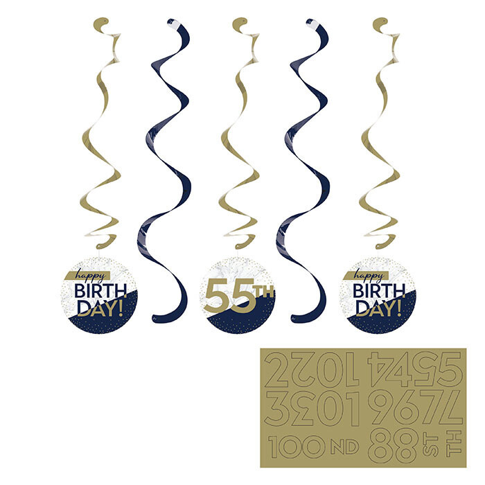 Danglers - Navy &amp; Gold Milestone - 5 pk