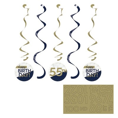 Danglers - Navy &amp; Gold Milestone - 5 pk