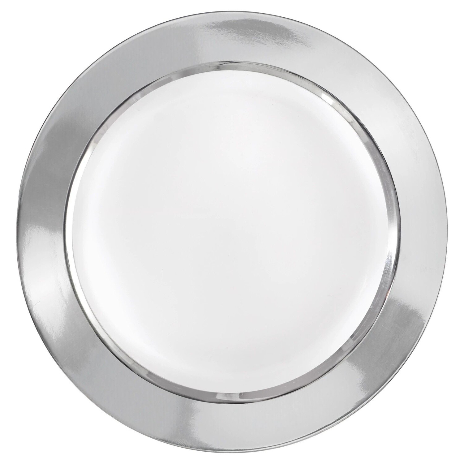 Plates - Plastic - Silver Rim - 10.25&quot; - 10pcs