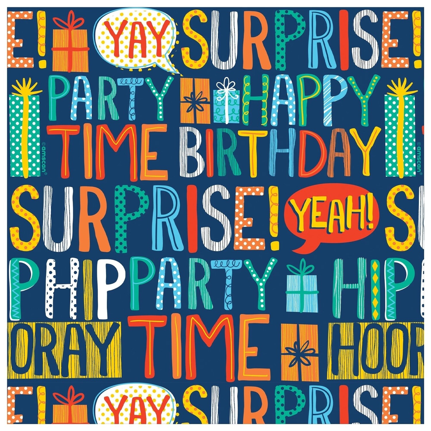 Gift Wrap - Happy Birthday Text - 16ft x 30&#39;&#39;