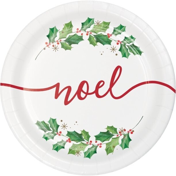 Plates - Bev - Seasons Greetings - 8pk - 7&quot;