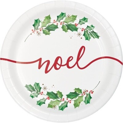 Plates - Bev - Seasons Greetings - 8pk - 7&quot;