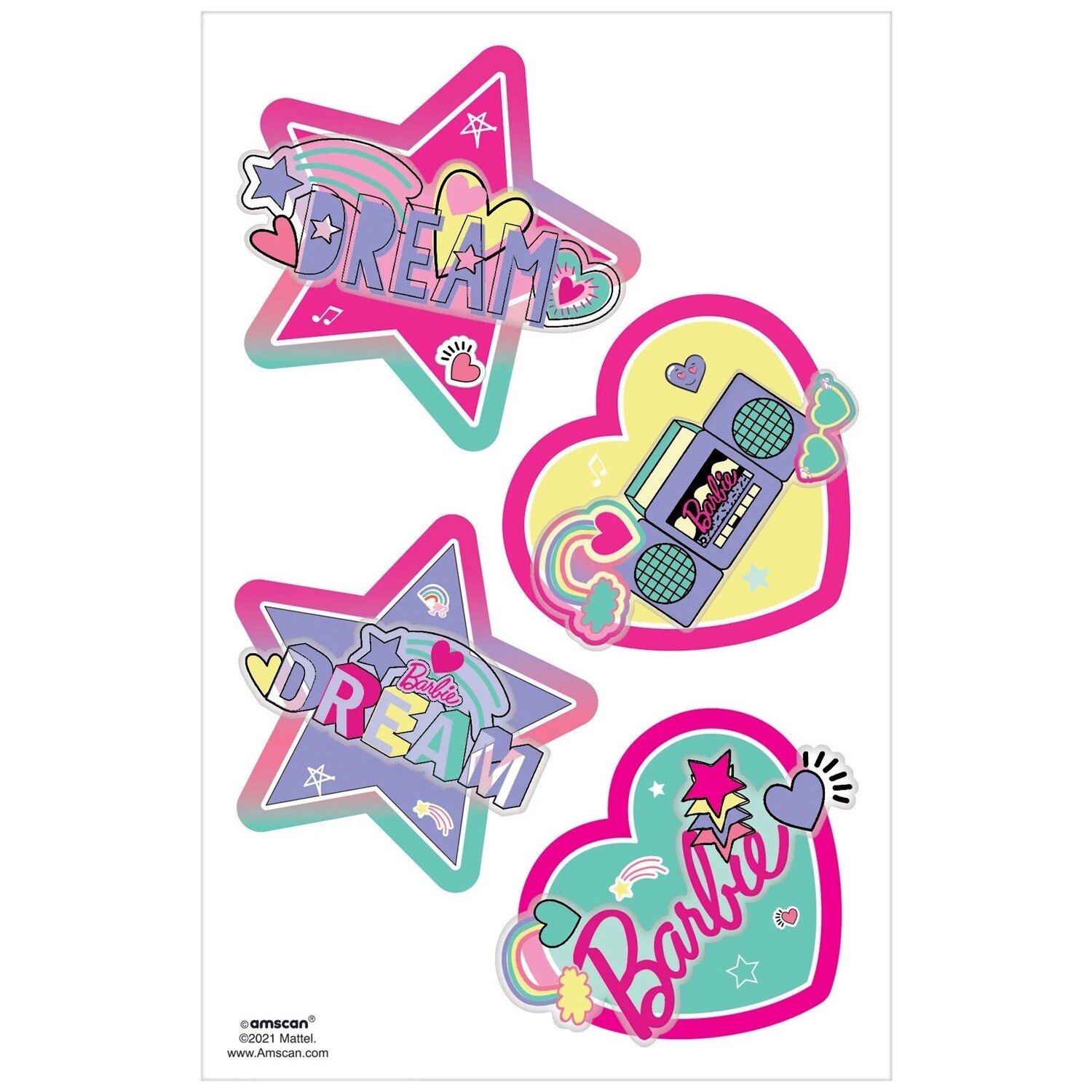 Barbie Dream Together 3D Tattoos - 4 pcs
