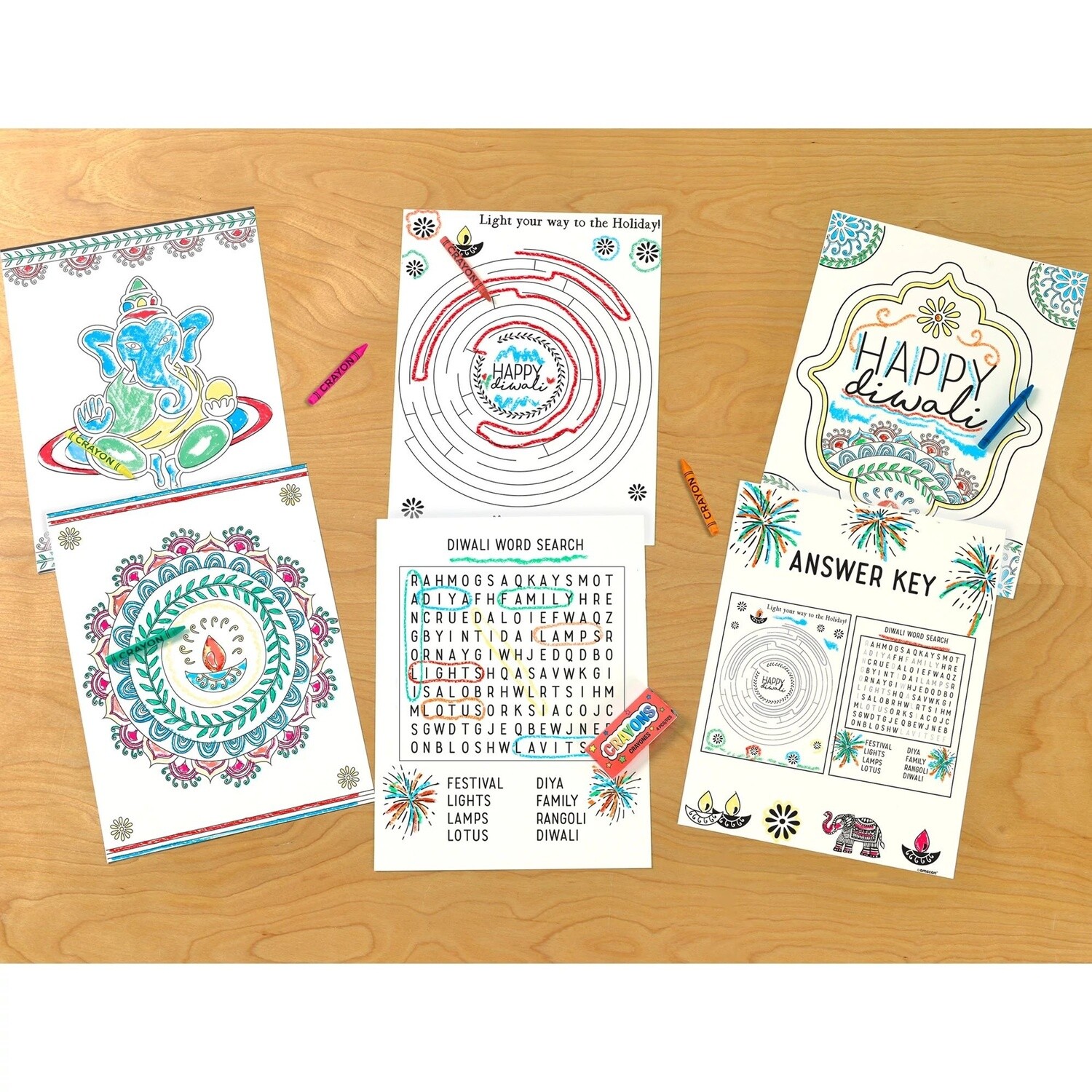 Activity Sheets - Diwali - 10 PCS