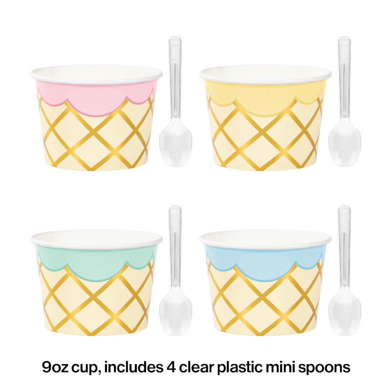 Treat Cups - Ice Cream Party - 9OZ. - 8 PCS