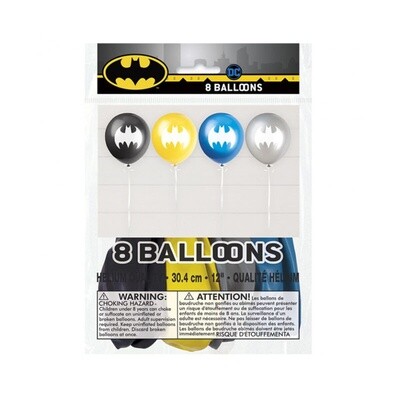 Balloons - Latex - Batman - 12&quot; - 8PCS