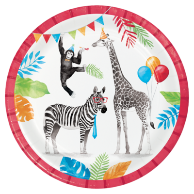 Plates - LN - Party Animals - 8pkg