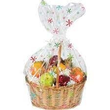 Cello Basket Bag - Bright Snowflake - 24&quot;X25&quot;