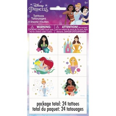 Tattoos - Disney Princess - 24pkg