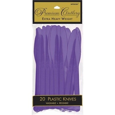 Plastic Knives Purple 20pc