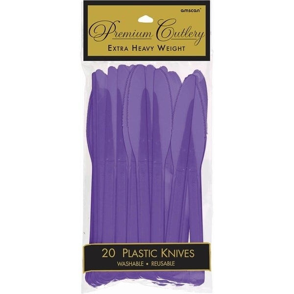 Plastic Knives Purple 20pc