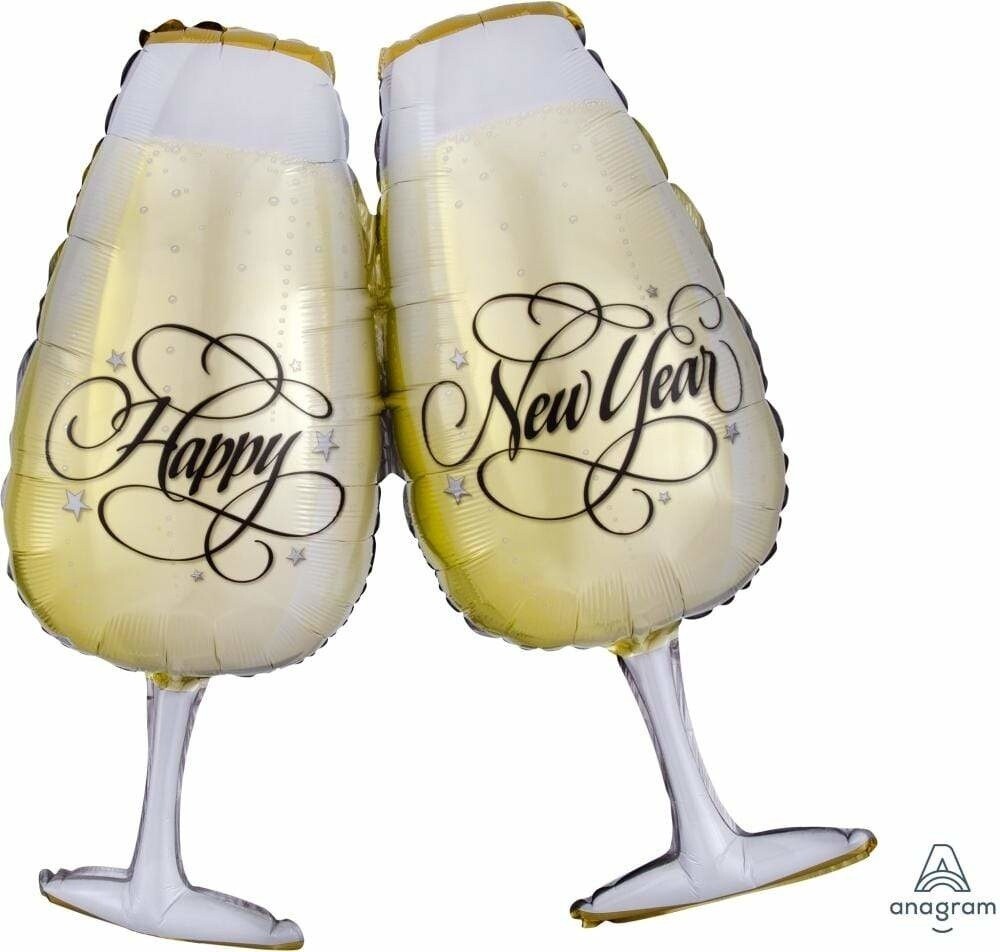 Foil balloon - New Year - Toasting Glasses - 30&quot;