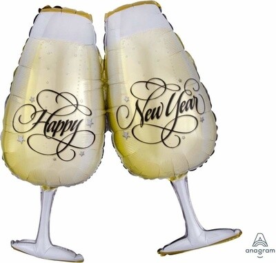 Foil balloon - New Year - Toasting Glasses - 30&quot;