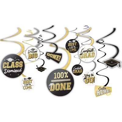 Swirl Decorations - Grad - 12 PCS