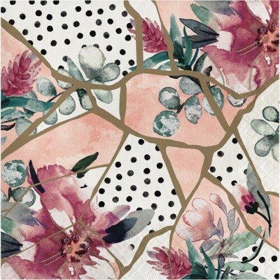 Napkins - LN - Floral Colage - 16pkg - 3ply