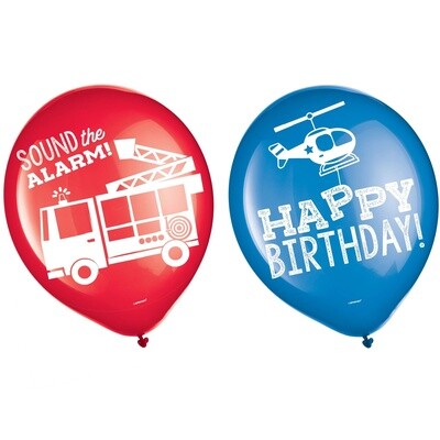 Balloons - latex - First Responder - 12&quot; - 6 PK