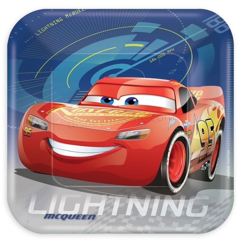 Plates - LN -Disney Cars - 8pkg