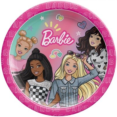 Barbie Dream Together 7&quot; Round Plates - 8 pcs.