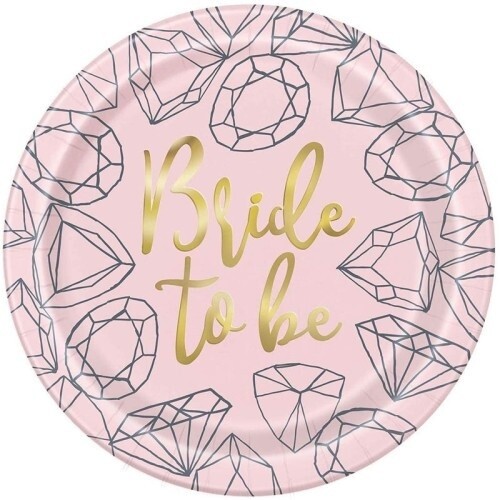 Plates - LN -  Bride To Be - 8pkg