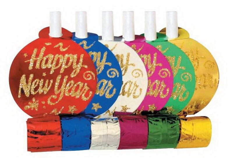 Blowouts - Happy New Year - Multi Color -  6 PK