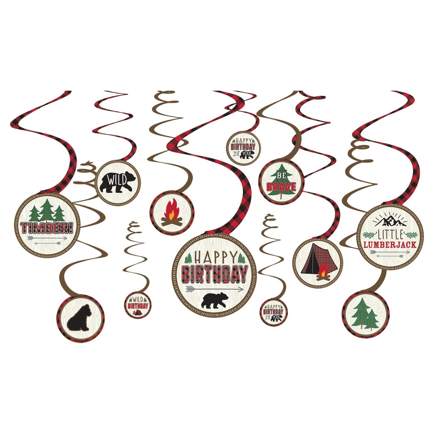 Swirl Decoration - Lumberjack Birthday - 12pcs