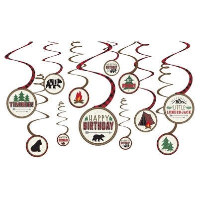 Swirl Decoration - Lumberjack Birthday - 12pcs