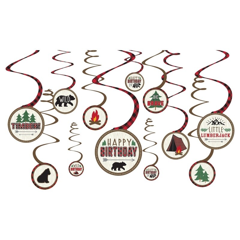 Swirl Decoration - Lumberjack Birthday - 12pcs